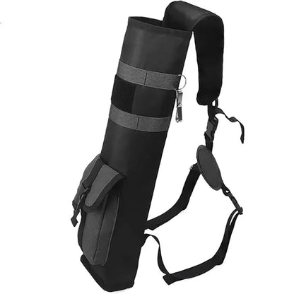 Pskook Archery Lightweight Back Arrow Quiver Dual Use Foldable Compact Hip Arrows Bag with Molle System Pocket Hanged for Hunt