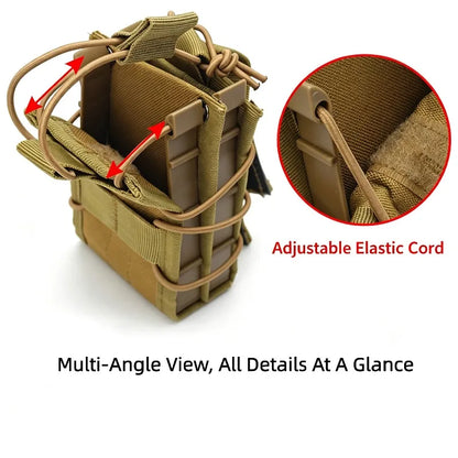 Outdoor Tactical Open Top Double MOLLE Camo Nylon Magazine Pouch for Airsoft Paintball Shooting Hunting