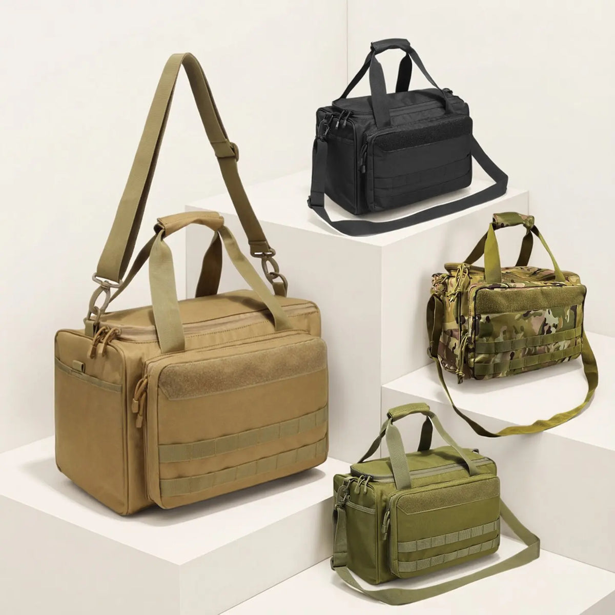 Larger Tactical Pistol Bag Gun Storage Bags with Magazine Pouch & MOLLE System, Adjustable Strap for Range Shooting & Hunting