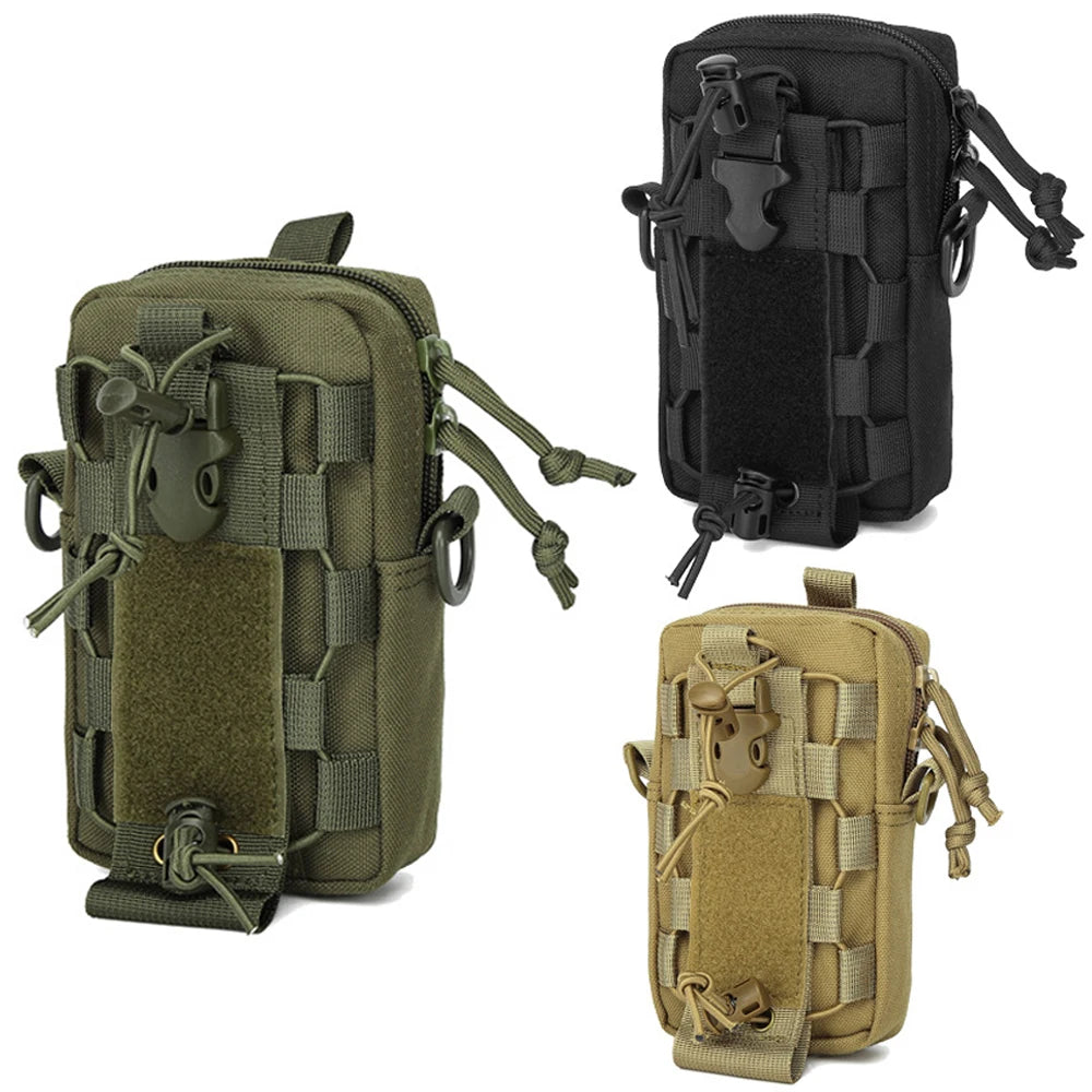 Molle EDC Belt Pouch Water Bottle Bag Kettle Carrier Outdoor Hunting Sports Phone Holder Camping Hiking Organizer Waist Pack Bag