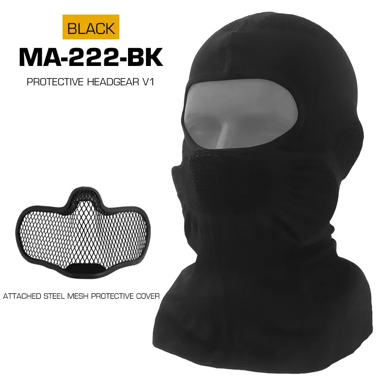 Tactical Full Face Mask High Elasticity Breathable Balaclava Hat Venom V1 for CS Paintball Motorcycle Cycling Fast Helmet Gear