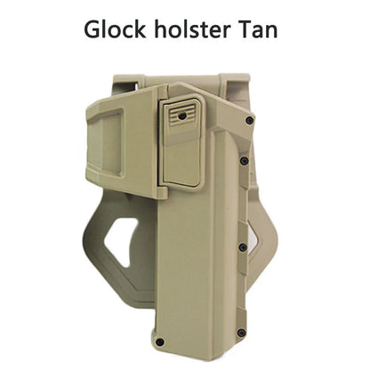 Movable Gun Holsters for Colt 1911 GlockG 17 18 Airsoft Pistol Gun Holster Fit Flashlight or Laser Mounted Right Hand with Sling