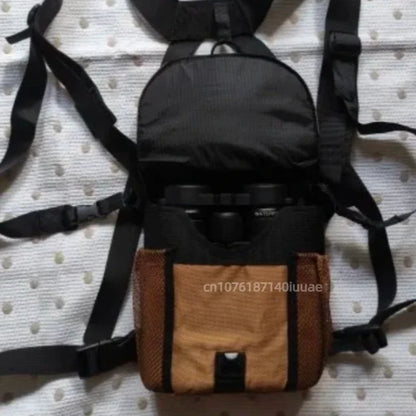 Double Tube Telescope Backpack, Large Caliber Canvas Waterproof Bag, Outdoor Travel Portable Bag, 32-50 Ridge Straight Tube Bag