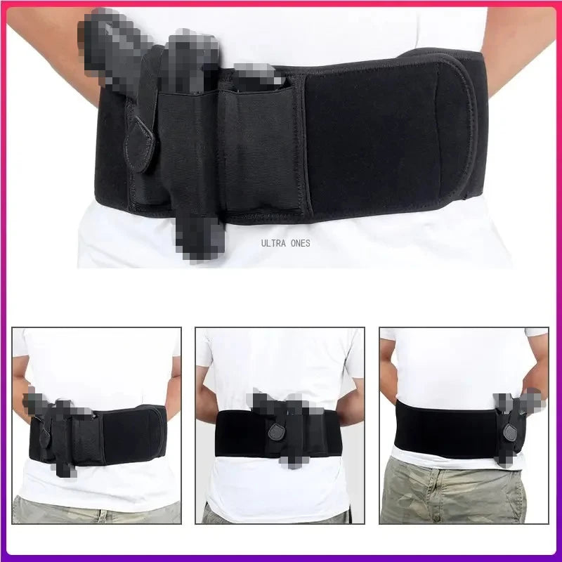 Left / Right Hand Concealed Carry Belly Band Gun Holster for G19, 17, 42, 43, P238, Ruger LCP