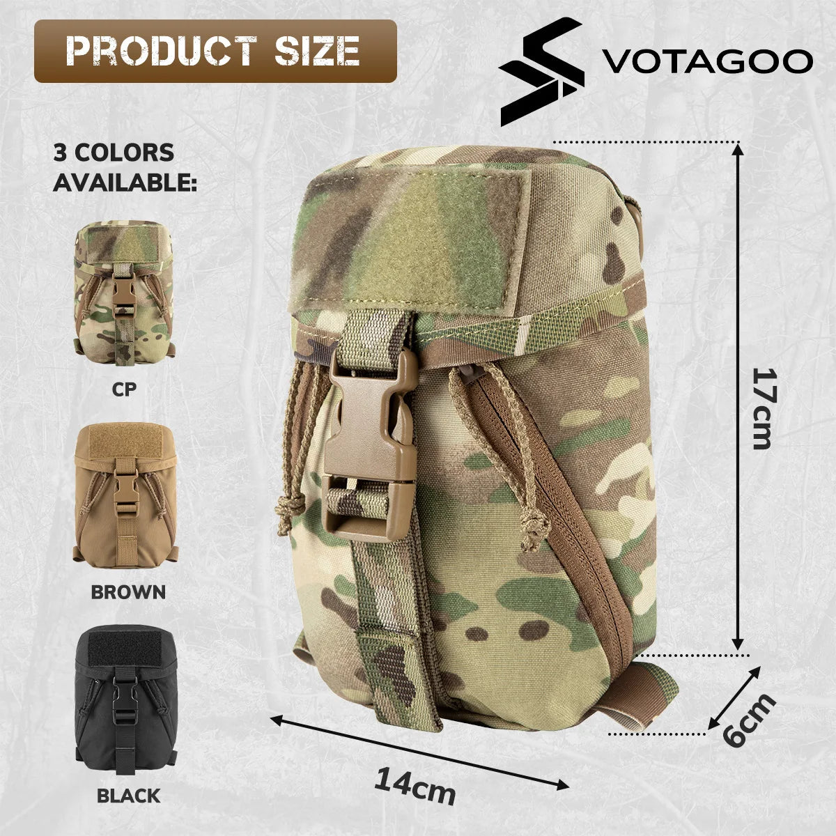 VOTAGOO Tactical IFAK Pouch – MOLLE Medical Bag & Miscellaneous Pouch, Military Fan Vest Expansion with Waist Bag