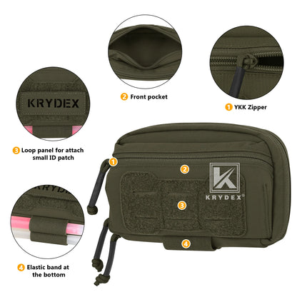 KRYDEX Tactical Admin Pouch Chest Bag MOLLE Utility Pouch Front Pocket for Vest and Chest Rig Camping Outdoor Accessories