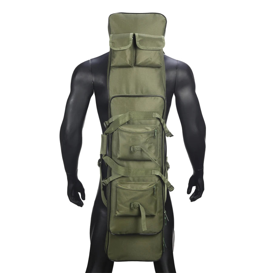 Multi functional storage bag with multiple pockets designed for partitioned storage and adjustable webbing straps and straps