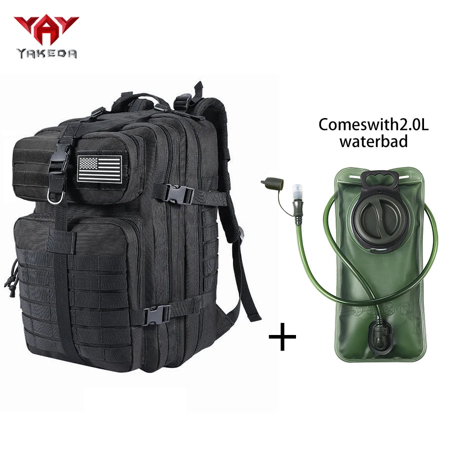 YAKEDA 45L large capacity backpack with 2L water bag MOLLE expansion system outdoor hiking backpack