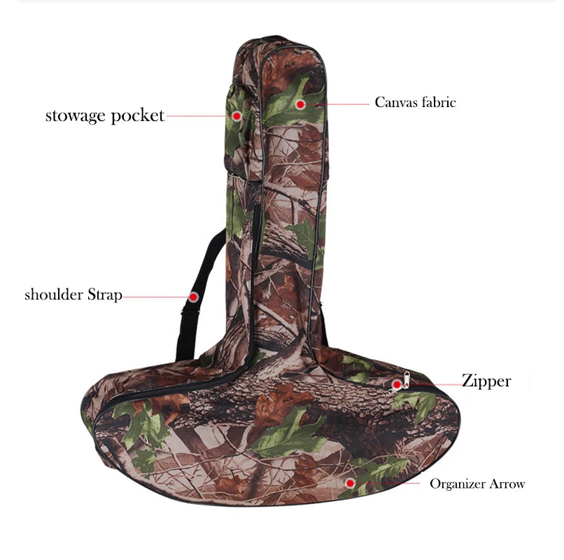 Portable Lightweight Crossbow Bags T Shaped Crossbow Bag Case Backpack Canvas Pouch for Crossbow Hunting Shooting