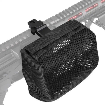 Heat Resistant Brass Catcher for AR Thickened Nylon Cartridge Casing Shell Catcher Net with Quick Release Zipper, Picatinny Rail Mounts - Holds 100+ Casings