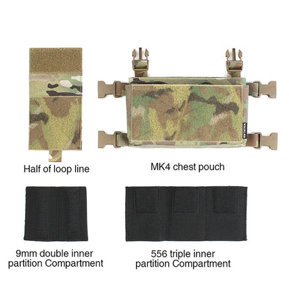 PEW Tactical Chest Pouch Front Panel Set MK3 MK4 For Chest Rig /5.56 Mag Carrier PT-VT06