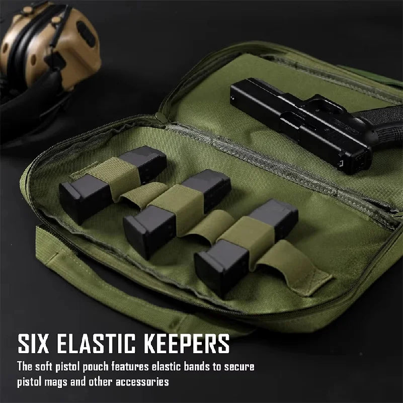Pistol Bag Concealed Carry Case Soft Padded Handgun Pouch with Magazine Storage Slot Pistol Wallet Hunting Accessories