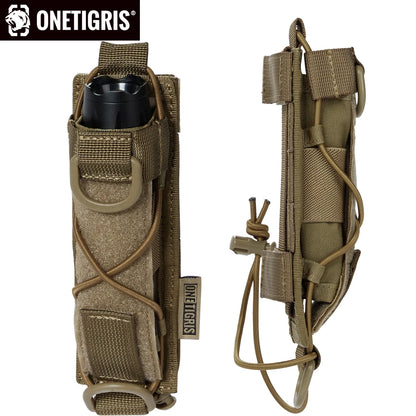 ONETIGRIS Flashlight Holster Molle Flashlight Holder for Belt Tactical Pouch Torch Linear Hand Tool Horizontal Carrying