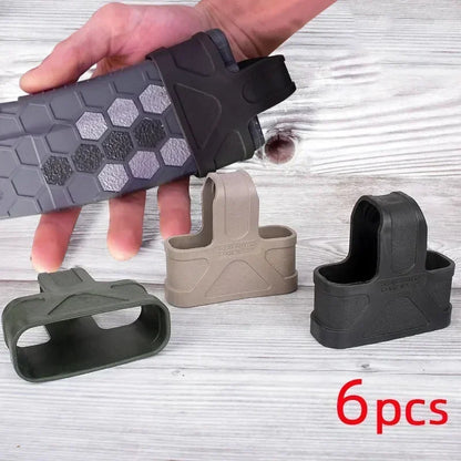 6pcs Tactical 5.56 Fast Magazine Rubber Holster Mag Pull Assist Cage Loops NATO Skull M16 AR15 Paintball Airsoft Gun Accessories