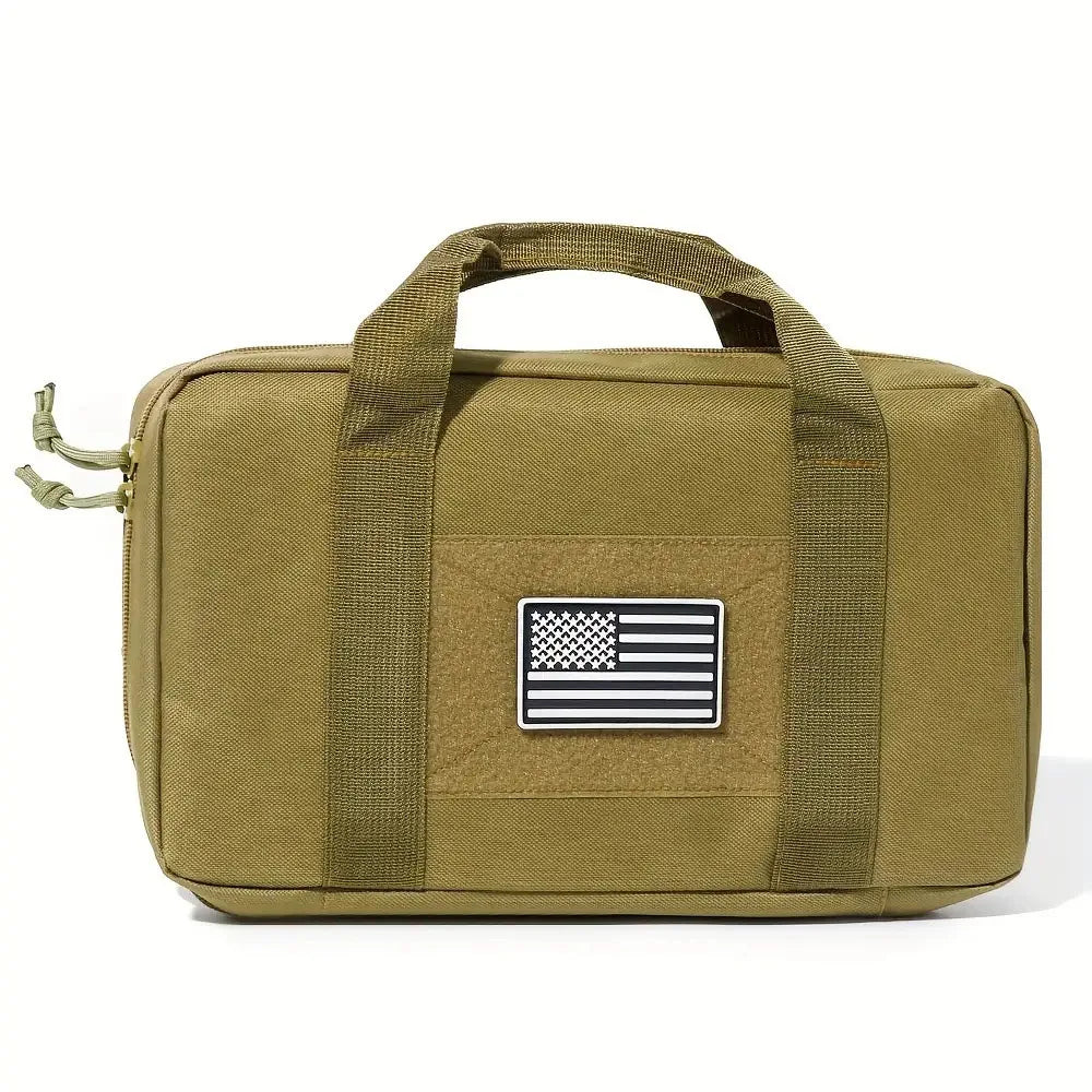 1pc Tactical Pistol Carrier Bag Concealed Carry Case Soft Padded Handgun Pouch with Multiple Magazine Storage Slot for Hunting