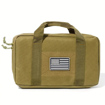 1pc Tactical Pistol Carrier Bag Concealed Carry Case Soft Padded Handgun Pouch with Multiple Magazine Storage Slot for Hunting