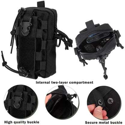 Molle EDC Belt Pouch Water Bottle Bag Kettle Carrier Outdoor Hunting Sports Phone Holder Camping Hiking Organizer Waist Pack Bag