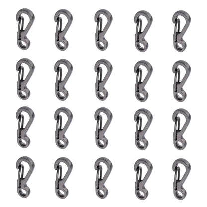 20Pcs Mini Carabiners Set Outdoor EDC Rope Spring Clasps Keychain Camping Hooks Paracord Clips Tactical Survival Buckle