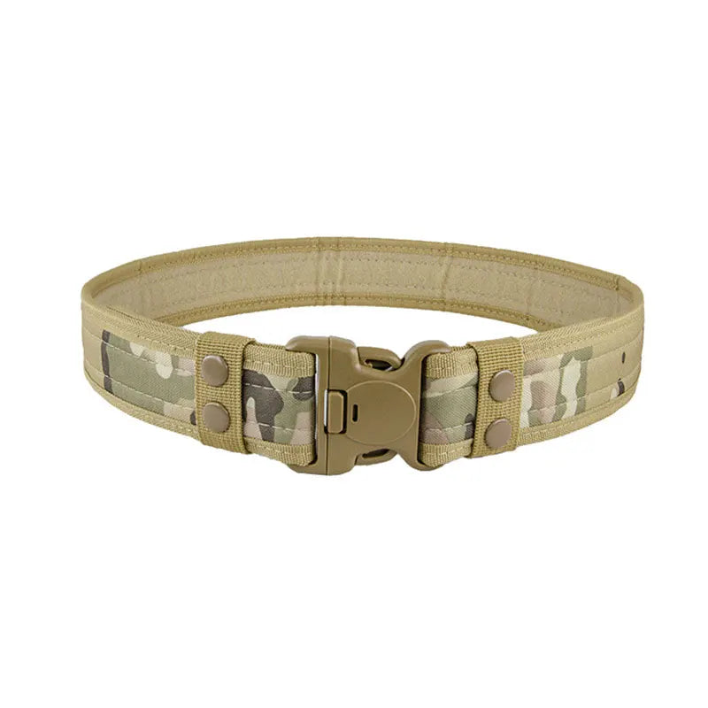 Men's Tactical Belt  Quick Release Belts Outdoor Nylon Military Camouflage Oxford Cloth Wide Waist Belt Hiking EDC Accessories