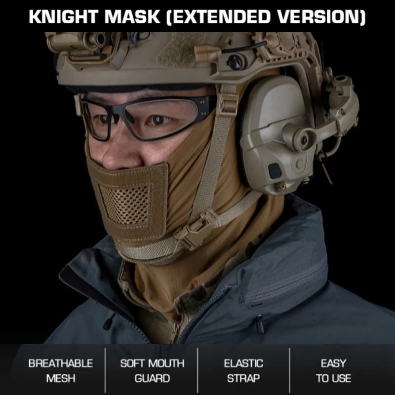 Extended Neck Knight Mask | Windproof Sports Face Mask | for Skiing Motocross & Airsoft