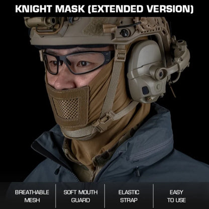 Extended Neck Knight Mask | Windproof Sports Face Mask | for Skiing Motocross & Airsoft
