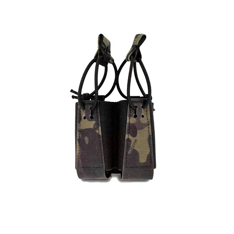 Tactical 9mm Double Mag Bag Airsoft Magazine Pouch Holster Carrier Elastic Sundry Molle Pouch Equipment