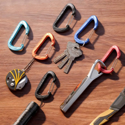 15kN Aluminum D Ring Carabiners Heavy Duty Lightweight Outdoor Camping Hiking Clips Buckle Set for Backpack Gear