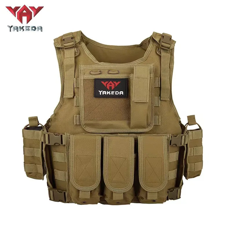 YAKEDA Tactical Vest Camouflage Body Armor Sports Wear Hunting Molle Black