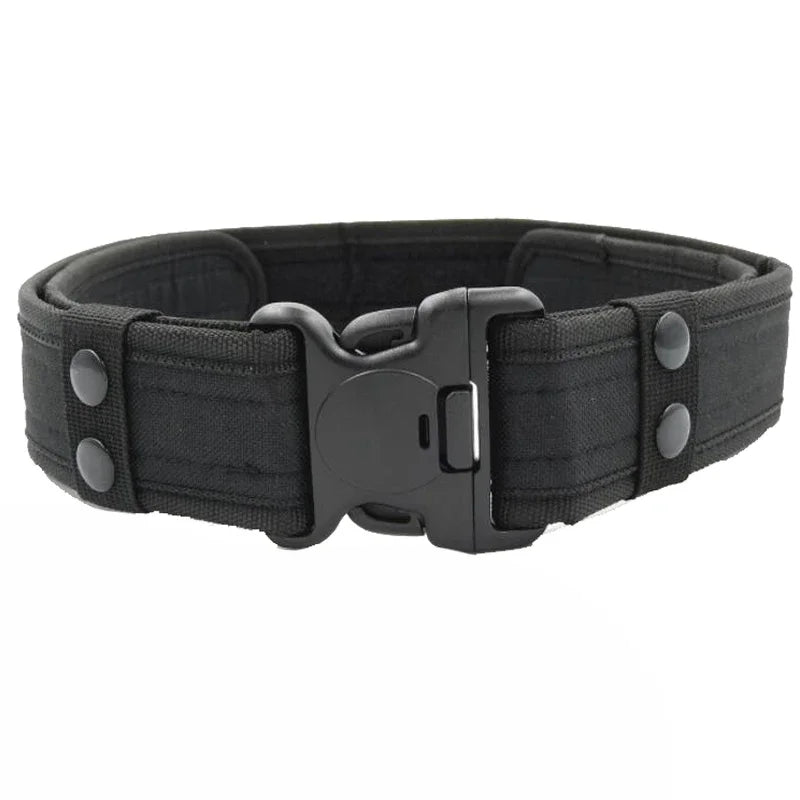 Men's Camouflage Canvas Tactical Belt Outdoor Camping Safety Hunting Gear Adjustable Webbing Buckle Style