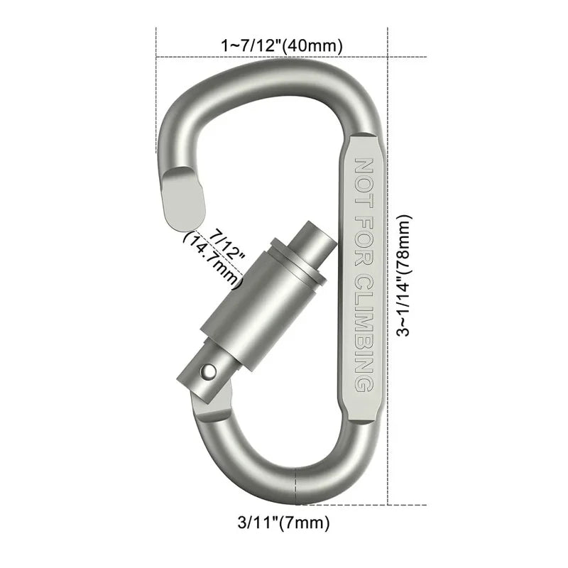 6PCS Carabiner Set For Key Camping Survival EDC Outdoor Keychain Clip  Alloy Aluminum Tactical Caribiner Hook Karabiners