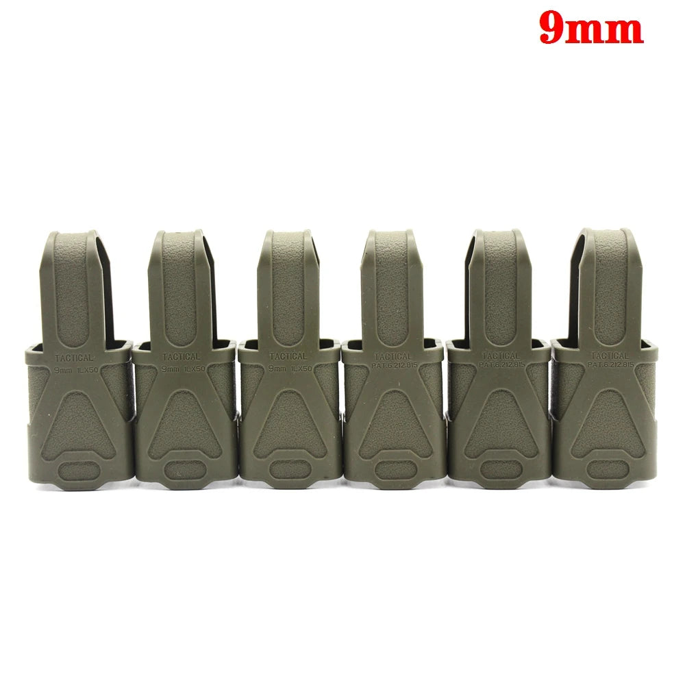 6PCS 7.62/5.56/9mm Fast Magazine Rubber Holster for M4 M16 AR15 AK GL 17 M9 Mag Pouch Sleeve Rubber Slip Cover Hunting Gear