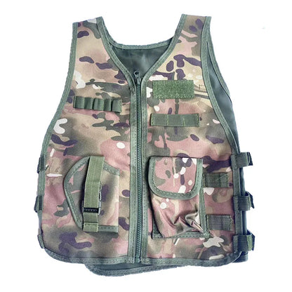 Kids Camouflage Vest Resistant Breathable Combat Vest With Multi Pocket Paintball Tactical Waistcoat CS Gear Sniper Uniform