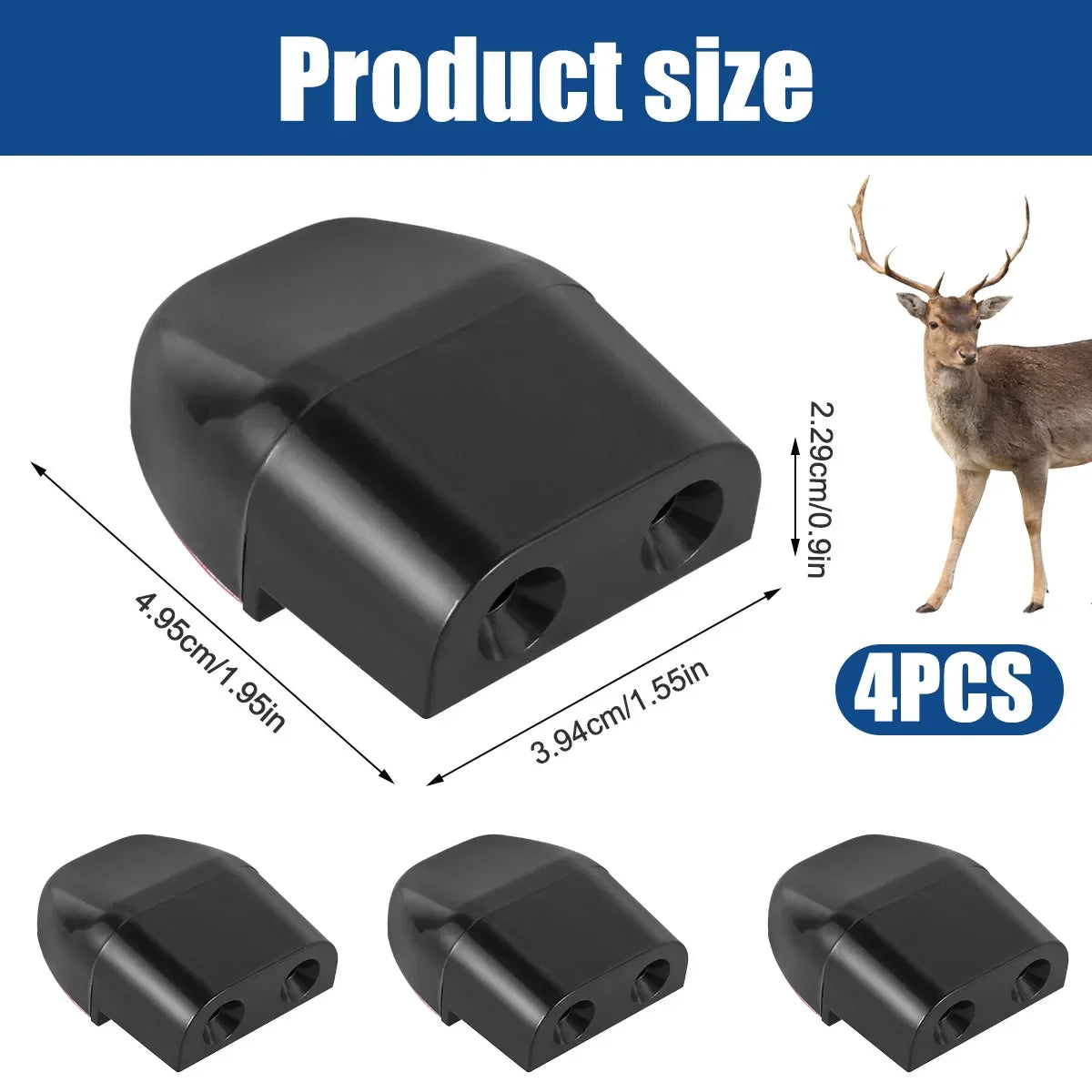 4Pcs Deer Warning Whistles Device Portable Deer Repelling Whistles Mini Car Safety Deer Whistle Weather-Resistant Animal Alert