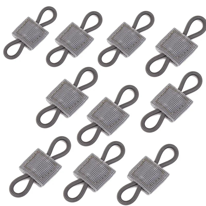 10pcs Elastic Nylon Webbing Ribbon Buckle Outdoor Hiking Hunting Backpack Vest MOLLE PTT Antenna Stick Pipe Binding Retainer