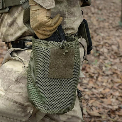 Tactical Molle Dump Pouch Outdoor Roll-Up Drawstring Magazine Utility Folding Waist Bag Mesh Foldable Sport Hunting EDC Pocket