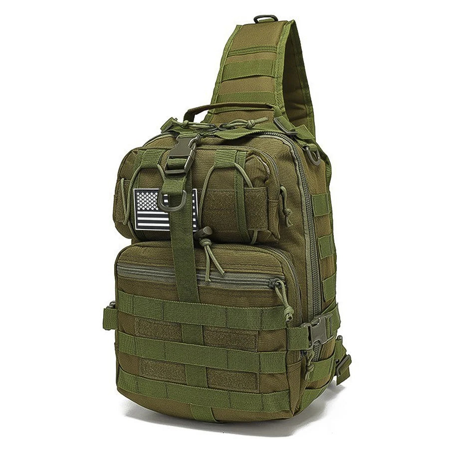 Large capacity chest bag, outdoor crossbody bag, wear-resistant Oxford cloth compression strap design, can be carried by hand
