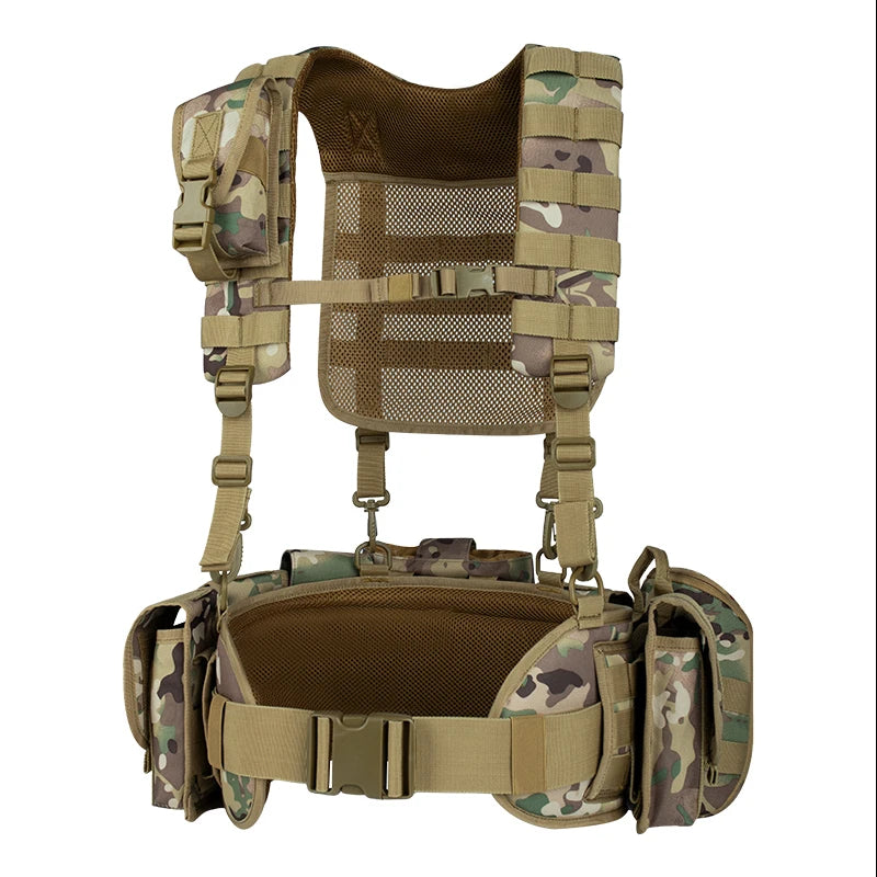 Yakeda Tactical Chest Rig Hunting Vest Harness Camo Outdoor Training Vest Molle Mag Pouches Men Tactical Chest Rig