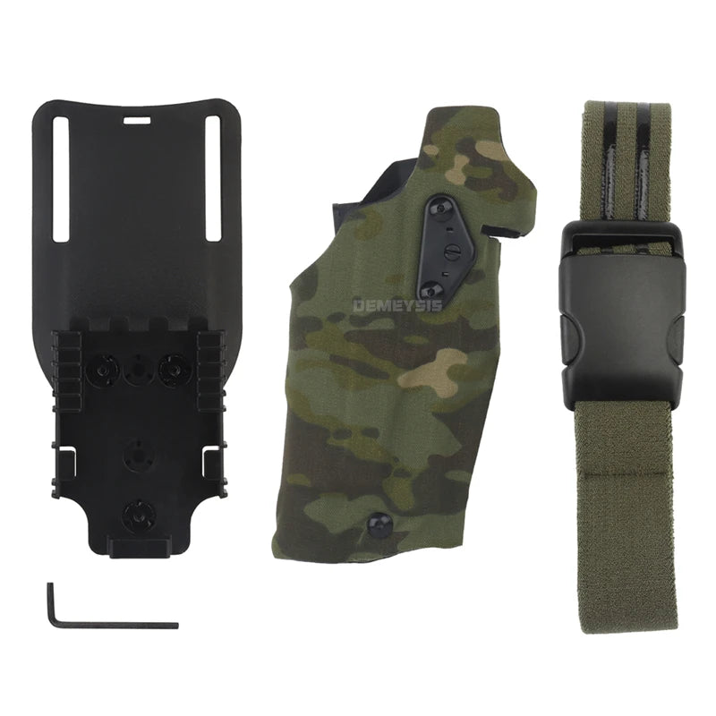 Airsoft Tactical Holster for G17 Gen4 19 with X300 X300U Light Quick Release Pistol Case with Strap Shooting Accessories