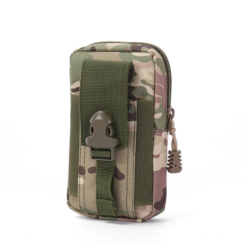 Vertical Canvas Tactical Mobile Waistpack Multifunctional Tactical Camo Sports Bag Tactical Camo Belt Pouch Outdoor Running Bag