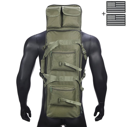 Outdoor hunting long equipment backpack multifunctional storage bag, adjustable shoulder straps, multiple storage pockets