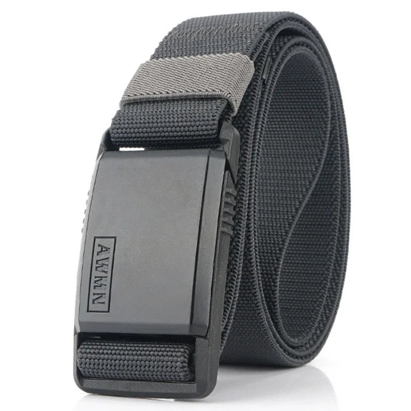 1pc New Men Nylon Belt Magnetic Buckle Adjustable Belts For Men Military  Elastic Belts High Quality Wear-resistant