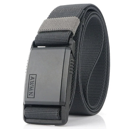 1pc New Men Nylon Belt Magnetic Buckle Adjustable Belts For Men Military  Elastic Belts High Quality Wear-resistant