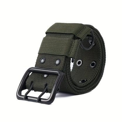 New Wide Double - Layer Canvas Tactical Belt for Men | Outdoor & Casual | All - Size Available | Heavy - Duty for Big and Tall