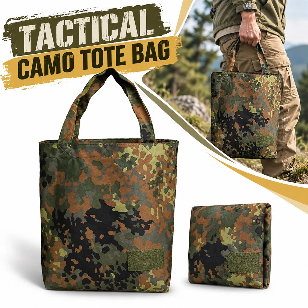 Tactical Camo Tote Bag Multi-Purpose Waterproof Oxford Storage Pouch Heavy Duty Canvas Carry Bag for Hunting Fishing Camping