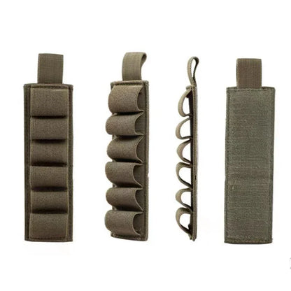 Tactical Hunting 6 Rounds Shell Holder Shotshell Insert Card Strip Hook Loop Adhesive Back For 12 Gauge