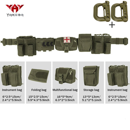 YAKEDA modular detachable recombination belt with quick release buckle waist belt MOLLE expansion gift D-shaped buckle