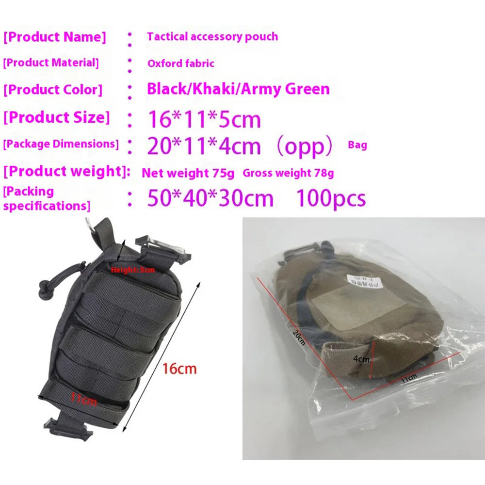 Tactical MOLLE Backpack Shoulder Strap Pouch - Multifunctional Compact EDC Organizer, Ideal for Outdoor Sports/Travel/Hunting