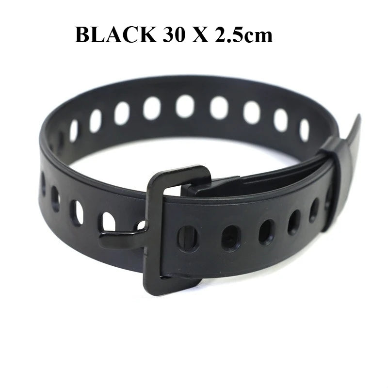 Travel Tied Belt Durable Rubber Cargo Tie Down Luggage Lash Belt Strap Camping Hiking Cargo Storage Belt Buckle