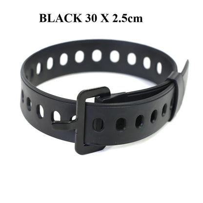Travel Tied Belt Durable Rubber Cargo Tie Down Luggage Lash Belt Strap Camping Hiking Cargo Storage Belt Buckle
