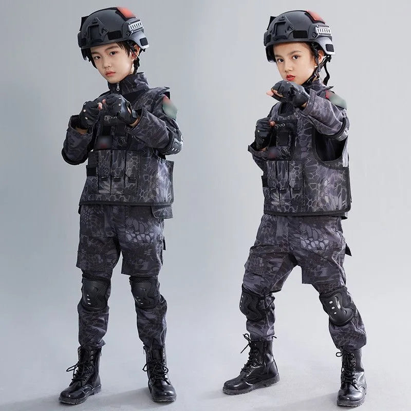 Kids Tactical CS Vest Children Outdoor Camouflage Waistcoat Training Airsoft Paintball  Vests Combat Shooting Protect Gear